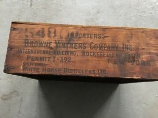 Rare Vintage Old White Horse Scotch Whisky Wood Crate Scotland York 1930s 2