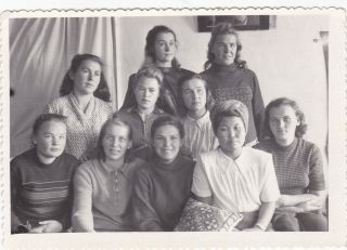 1950s Pretty Young Women Girls Friends Fashion Old Russian Soviet Photo