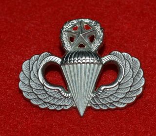 Rare J Balme France Hallmarked Airborne Master Parachutist Wings Badge