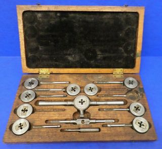 Old Vintage Wells Brothers Company " Little Giant " Greenfield Mass Tap & Die Set