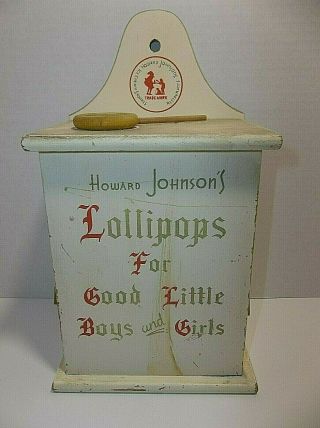 Vintage Howard Johnsons Wooden Lollipop Counter Box For Good Little Boys Girls