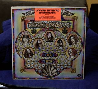 Lynyrd Skynyrd Mega Rare Lp Secong Helping 1974 Usa 1stpress Hype Sticker