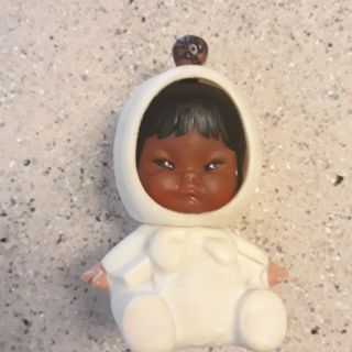 Vintage 1950’s Rubber Toy Baby Eskimo Doll With 3 Changing Faces Hong Kong