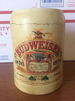 Budweiser Ceramarte 100 Years Stein Mug Centenial 1876 - 1976 Brazil St.  Louis