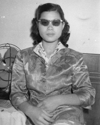 Vintage Negative Occupied Japan Silk Jumpsuit Girl Woman Sunglasses 40s