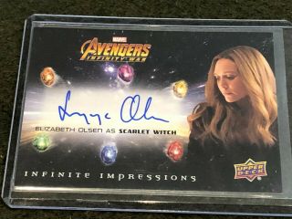 Elizabeth Olsen 2018 Ud Marvel Avengers Infinity War Auto Autograph Ii - Eo Sp