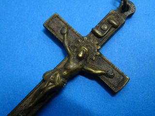 2 antique MONASTERY crucifixes / SKULL and CROSSBONES // 1850 3