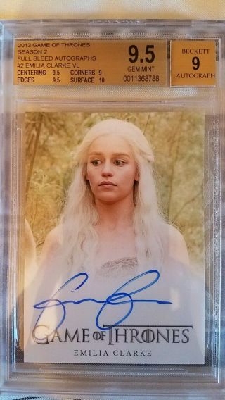Game Of Thrones Emilia Clarke,  Daenerys Targaryen,  Autograph,  Gem 9.  5