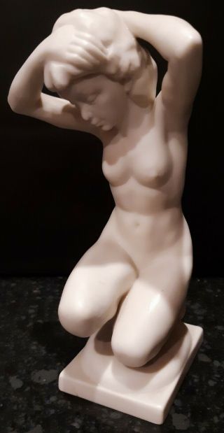 Vintage Signed Karl Tutter Hutschenreuther Art Deco Nude Lady 6.  5 " Sculpture