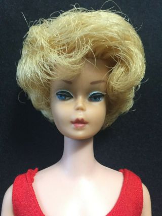 Vintage 1960 ' s Mattel Barbie Light Blonde Bubblecut Doll Swimsuit Dress,  3 DAY 3