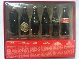Vintage Coca - Cola " Evolution Of The Coca - Cola Contour Bottle " 1899 - 1986 Bottles