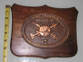 Uss Truxton Dlg (n) - 35 Brass Plaque For Mounting
