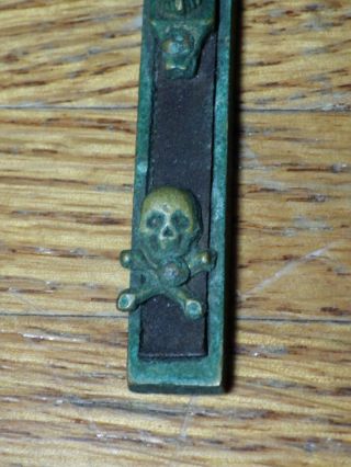 Antique/Vintage Crucifix Mixed Metals With Skull and INRI Banner Patina 3