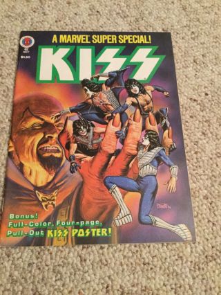 Kiss Marvel Comics Special 1978 Comic Book With Poster
