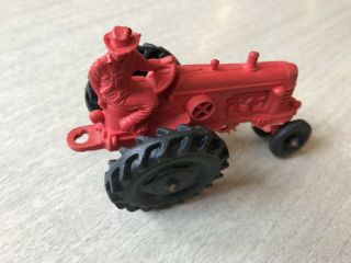 Vintage Auburn Rubber Toy Tractor 4 1/2 Inches Long