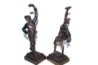 Antique Art Deco Pompeian Bronze Paul Herzel Art Statue Sculpture Usa