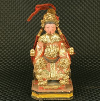 Rare Chinese Old Wood Blessing Queen Mother Of The West Noble Decoration