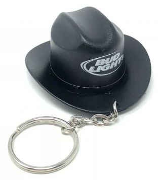 Bud Light Key Chain Bottle Opener Anheuser Busch Beer Brew Wrench Cowboy Hat