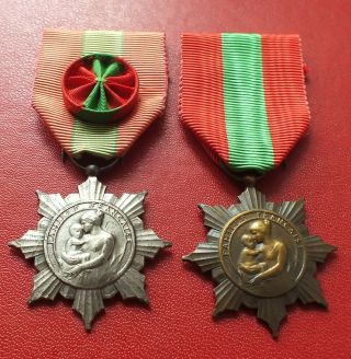 France Set Of 2 Medal Of The French Family Medal Order Badge