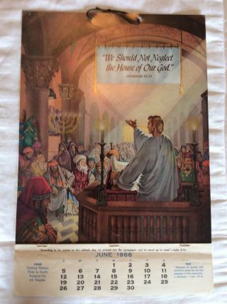 Watchtower Jehovah 1966 Calendar June - December