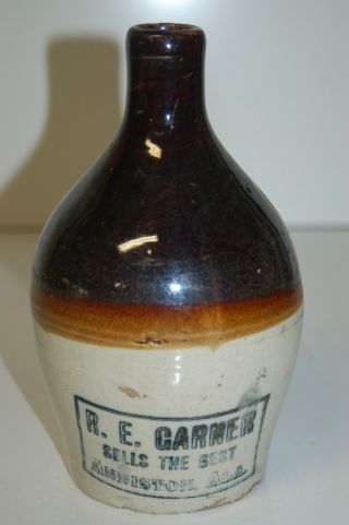Vintage R.  E.  Garner Sells The Best 8 " Whisky Jug Anniston,  Ala.
