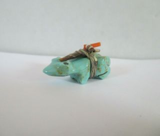 Vintage Zuni Carved Turquoise Frog Fetish