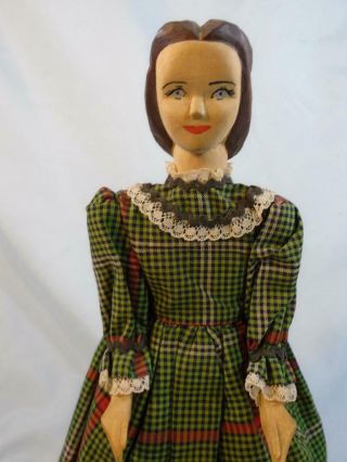 Vintage Wood Carved Holly Ozone Tennessee Doll Signed Helen Bullard 10 "