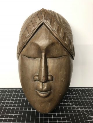 Vintage Indigenous Wooden Face Mask 12”