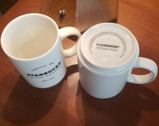 2018 Starbucks Large White Ceramic Coffee Cup Mug 14 Oz Seattle Set Of 2 Mugs