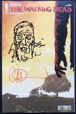 Walking Dead 193 W/zombie Rick Re - Mark & Signed By Charlie Adlard 1st Print