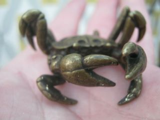 Bronze Oriental Crab Statue - Okimono Japanese Fighting Crab