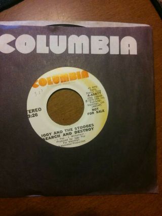 Punk Rock 45 Iggy & The Stooges Search And Destroy Columbia Promo