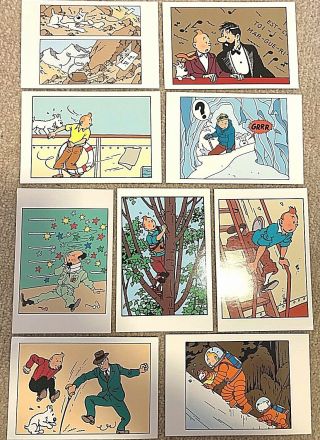 Set Of 9 Vintage Tintin Scene Postcards - By Herge Moulinsart