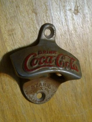 Vintage Coca - Cola Star " X " Wall Mount Bottle Opener Brown Co.  Made In Usa 4