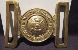 Windsor Regiment Scully Ltd Canada Post - Wwii Brass 2 Piece Belt Buckle