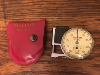 Vintage Starrett No.  1010 Pocket Dial Gage W/case Machinist Collectible Toolsusa