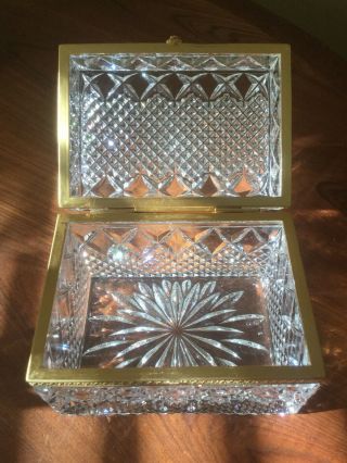 Magnificent Vintage French Cut Crystal and Gilded Bronze Jewelry Casket Box WOW 2