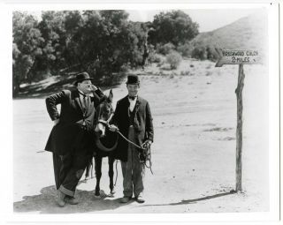 Stan Laurel & Oliver Hardy W/mule " Way Out West " (1937) Movie Still 8 " X10 " Photo
