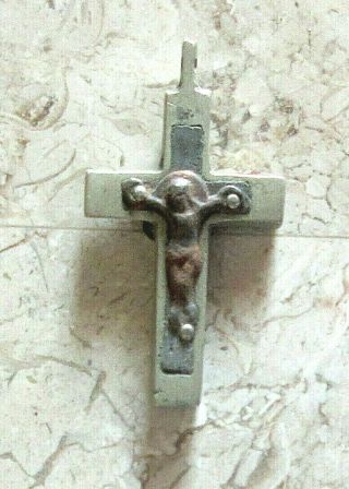 Old/ Vintage Catholic Crucifix/ Antique Religious Cross/ Bronze And Wood