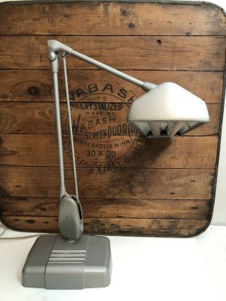 Vintage Dazor Industrial Drafting Light Lamp Rotating Floating 18 " Model 2324