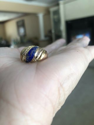 Vintage 14k Gold Enamel Ladies Ring,  Size 4.  5