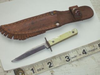 Rare Leather Story Book Forest Ligonier,  Pa.  Sheath & U,  S.  A.  Fix Blade Knife
