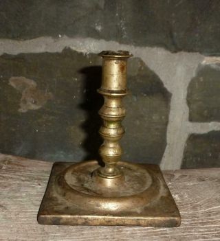 Antique 17th Century Brass Candlestick Lighting Candle Holder Nr