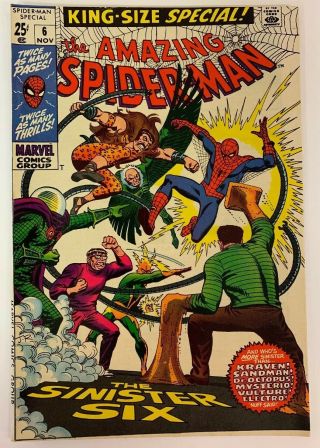 The Spider - Man Annual 6 Marvel Comics 1969 Vf The Sinister Six