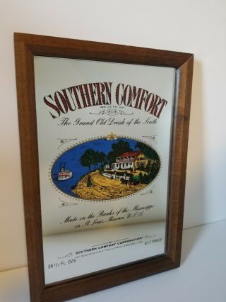 Southern Comfort Mirror Wood Frame Sign Bar Man Cave Pub Whiskey 13.  25 X 9.  25
