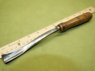 Old Tools Vintage 7/8 " No 8 Sweep Long Bent Wood Carving Gouge