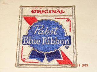 Vintage Pabst Blue Ribbon Beer Embroidered Iron - On Patch Pbr