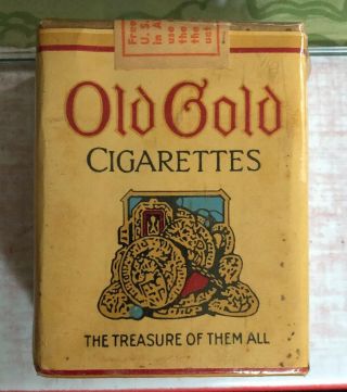 Vtg Cigarette Pack Ww2 Era Old Gold American Red Cross Armed Forces Gift
