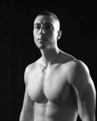 Vintage Negative: Man Male Physique Shirtless Muscle Athlete 90 