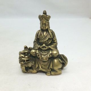 E122: Chinese Small Buddhist Statue Of Copper Ware With Appropriate Work.